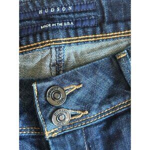 Hudson Jeans Womens 31 Dark Wash Flap Pocket Double Button Blue Denim